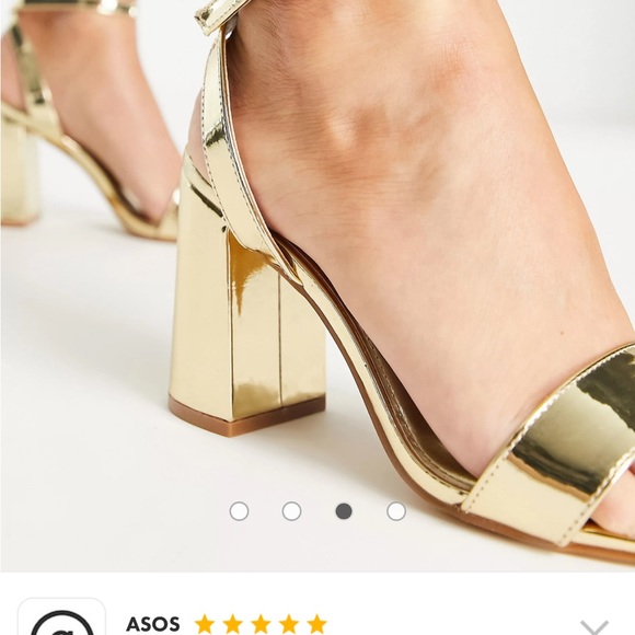 Be Mine block heel gold heels - Picture 5 of 7